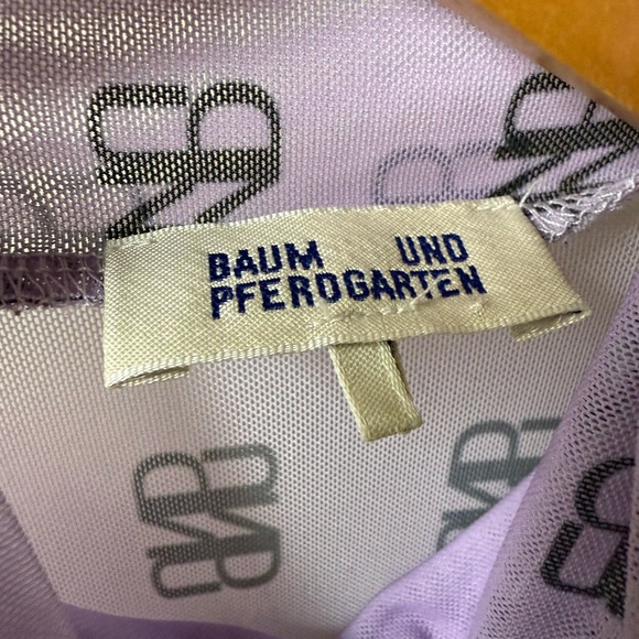 BAUM UND PFERDGARTEN Logo Sheer Turtleneck Top Fitted Bold Purple Designer‎ XS - Picture 3 of 3